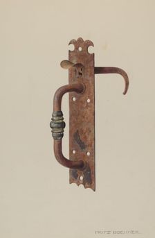 Door Latch, c. 1939. Creator: Fritz Boehmer