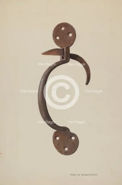 Door Latch, c. 1939. Creator: Fritz Boehmer.