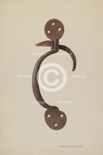 Door Latch, c. 1939. Creator: Fritz Boehmer.