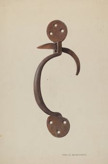Door Latch, c. 1939. Creator: Fritz Boehmer