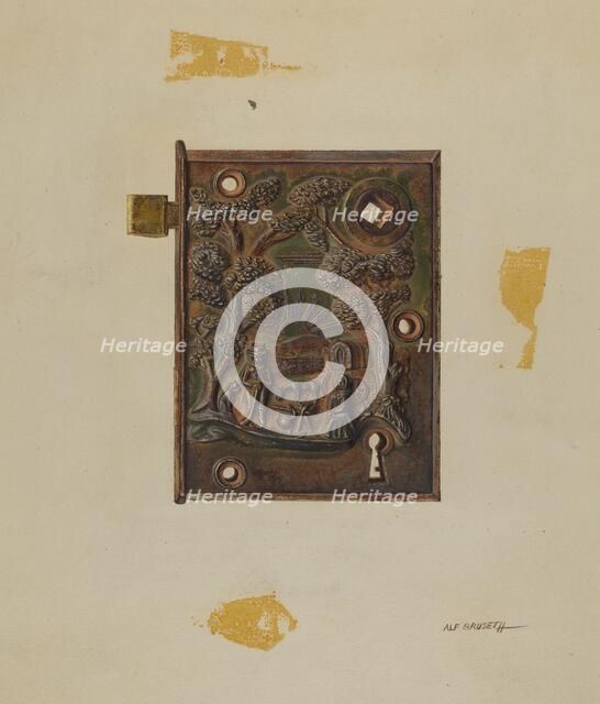 Door Lock, c. 1940. Creator: Alf Bruseth.