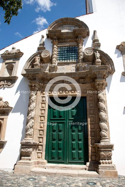 Door of the Church of Santa Maria do Castelo, Braganca, Portugal, 2009.  Creator: Samuel Magal.