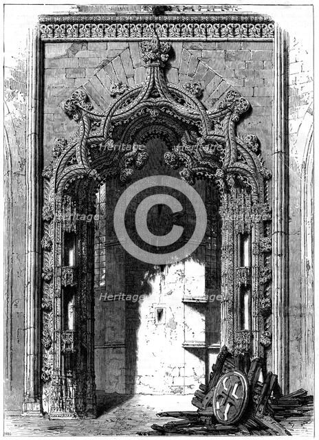 Door of the Imperfect Chapel, Monastery of Batalha, Portugal, 1886.Artist: Therond