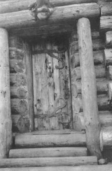 Door of the Log Cabin Club, between c1900 and 1916. Creator: Unknown