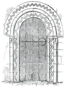 Door of Upton Church, Bucks., 1850. Creator: Unknown