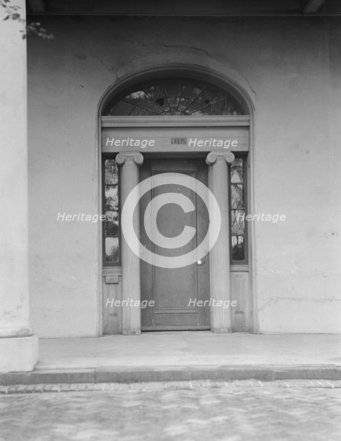 Door of an unidentified building, New Orleans or Charleston, South Carolina, between 1920 and 1926. Creator: Arnold Genthe.