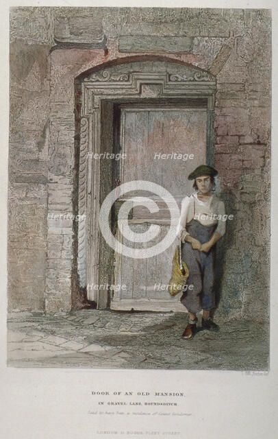 Door of an old mansion in Gravel Lane, City of London, 1851. Artist: John Wykeham Archer