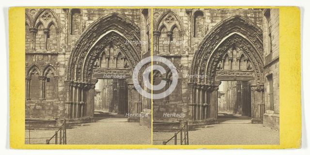 Door of Holyrood Abbey, 1867. Creator: Archibald Burns.