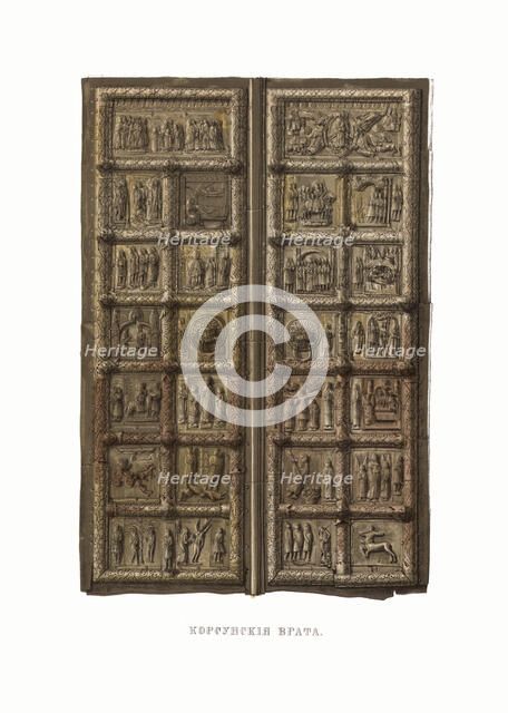 Door of Korsun. From the Antiquities of the Russian State, 1849-1853. Creator: Solntsev, Fyodor Grigoryevich (1801-1892).