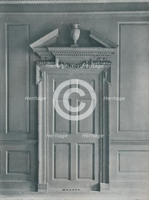 'Door of Panelled Room, Early Georgian, 26, Hatton Garden', c1909. Artist: Unknown.
