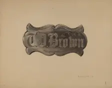 Door Plate, 1939. Creator: Herman O. Stroh