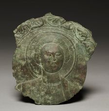 Door Plaque with the Head of a Saint, 500s. Creator: Unknown