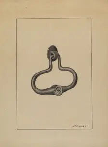 Door Pull and Knocker, c. 1936. Creator: Jack Staloff