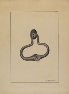 Door Pull and Knocker, c. 1936. Creator: Jack Staloff