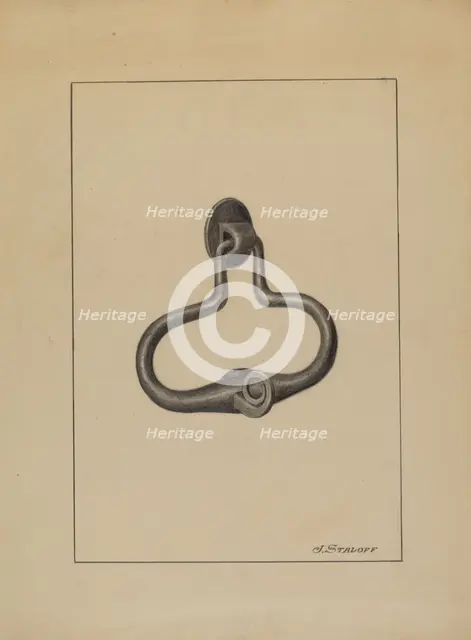 Door Pull and Knocker, c. 1936. Creator: Jack Staloff.
