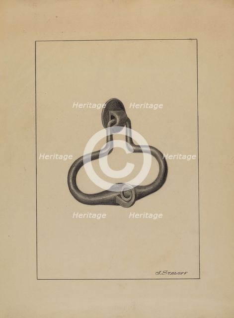Door Pull and Knocker, c. 1936. Creator: Jack Staloff.