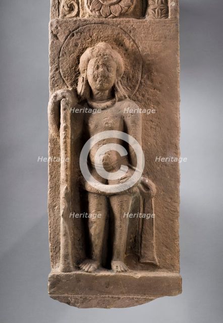 Doorjamb with a Divine Guardian, Late 5th century. Creator: Unknown.