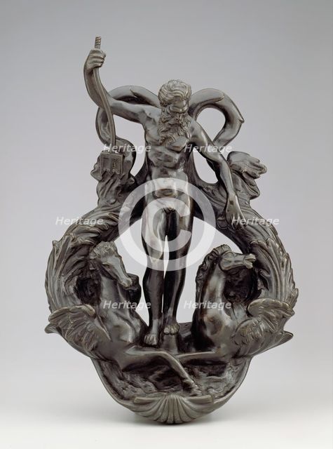 Doorknocker: Neptune and His Sea Horses, (c1580s), 19th century. Creator: Unknown.