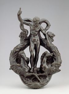 Doorknocker: Neptune and His Sea Horses, (c1580s), 19th century. Creator: Unknown