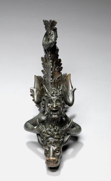 Doorknocker with Two Satyrs Riding an Ox, 1800s. Creator: Unknown