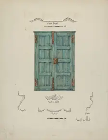 Doors (Inside View), c. 1939. Creator: Geoffrey Holt