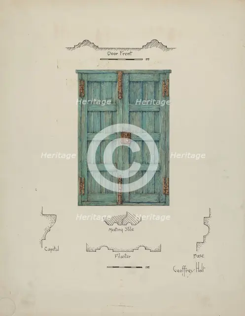 Doors (Inside View), c. 1939. Creator: Geoffrey Holt.