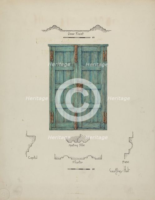 Doors (Inside View), c. 1939. Creator: Geoffrey Holt.