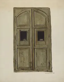 Doors to Confessional, 1937. Creator: Ethel Dougan