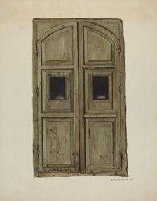 Doors to Confessional, 1937. Creator: Ethel Dougan