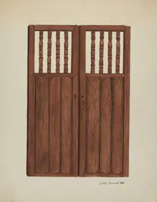 Doors to Baptistry - Mission San Juan Bautista, 1938. Creator: Ethel Dougan