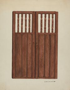 Doors to Baptistry - Mission San Juan Bautista, 1938. Creator: Ethel Dougan