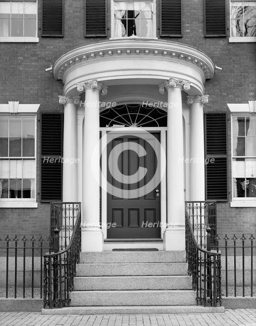 Doorway, 23 Chestnut St. (i.e. 128 Essex St.,Gardner-White-Pingree House), Salem, Mass., c.1900-1920 Creator: Unknown.