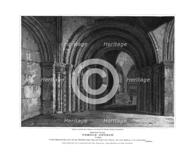 'Doorway to the Temple Church. London.', late 18th century. Artist: JC Smith.