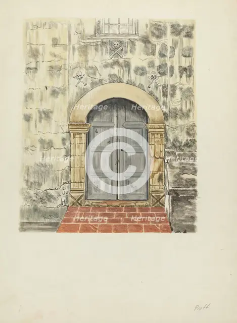 Doorway and Door, 1935/1942. Creator: Albert Pratt.
