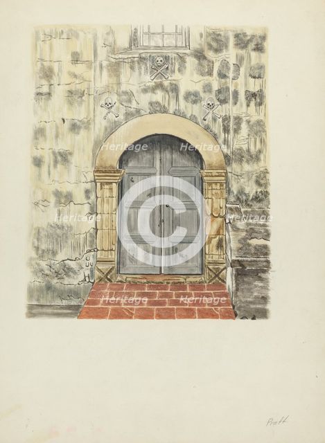 Doorway and Door, 1935/1942. Creator: Albert Pratt.