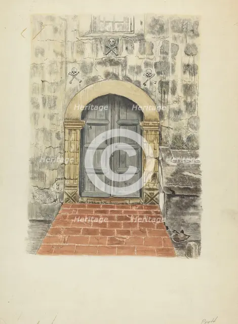Doorway and Doors, 1935/1942. Creator: Albert Pratt.