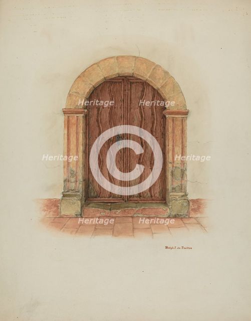 Doorway and Doors, 1938. Creator: R.J. De Freitas.