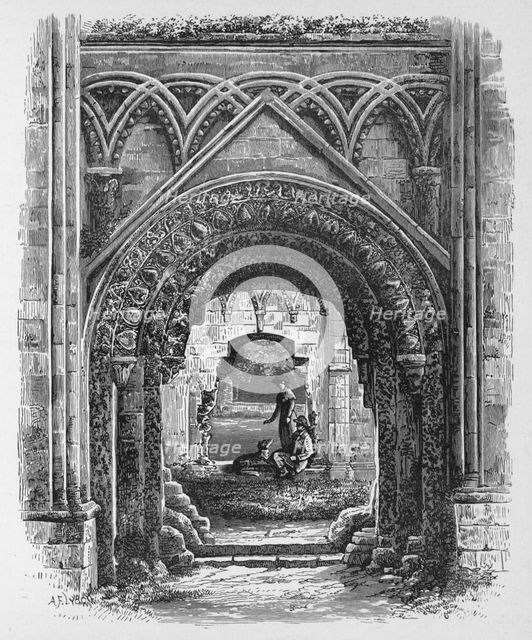 'Doorway in St Joseph's Chapel', Glastonbury Abbey, c1880, (1897). Artist: Alexander Francis Lydon.
