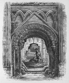 Doorway in St Joseph's Chapel Glastonbury Abbey, c1880, (1897). Artist: Alexander Francis Lydon
