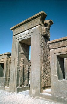 Doorway of the Palace of Darius, Persepolis, Iran. Creator: Vivienne Sharp