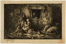 Doorway of a Farmhouse, n.d. Creator: Charles Emile Jacque