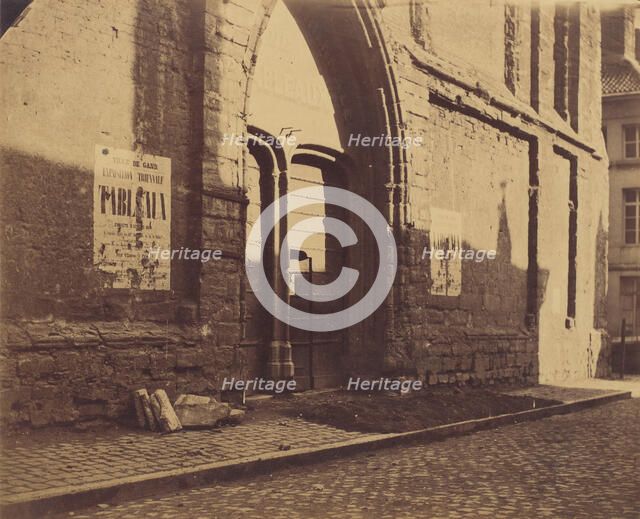 [Doorway of Predikheevenkerk, Gent, Belgium], ca. 1858. Creator: Charles D'Hoy.
