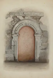 Doorway, Stone, 1939. Creator: Juanita Donahoo