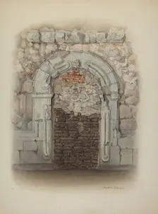 Doorway, Stone, c. 1940. Creator: Juanita Donahoo
