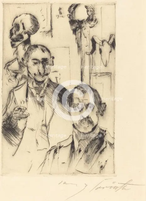 Doppelbildnis mit Skelett (Double Portrait with Skeleton), 1916. Creator: Lovis Corinth.
