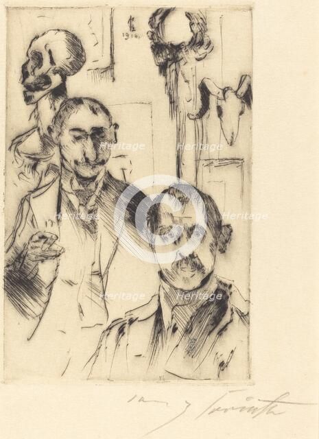 Doppelbildnis mit Skelett (Double Portrait with Skeleton), 1916. Creator: Lovis Corinth.