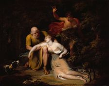 Dorinda, wounded by Silvio is sustained by Linco, 1802. Creator: Samuel Woodforde
