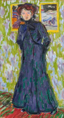 Doris Standing (Standing Lady in a Black Dress, Doris with a Ruff), 1906. Creator: Ernst Kirchner