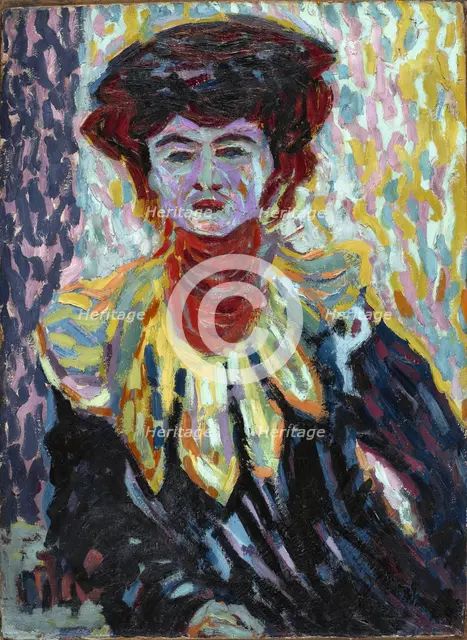 Doris with Ruff Collar, 1906. Creator: Ernst Kirchner.