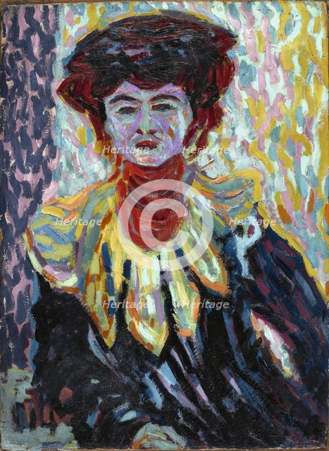 Doris with Ruff Collar, 1906. Creator: Ernst Kirchner.